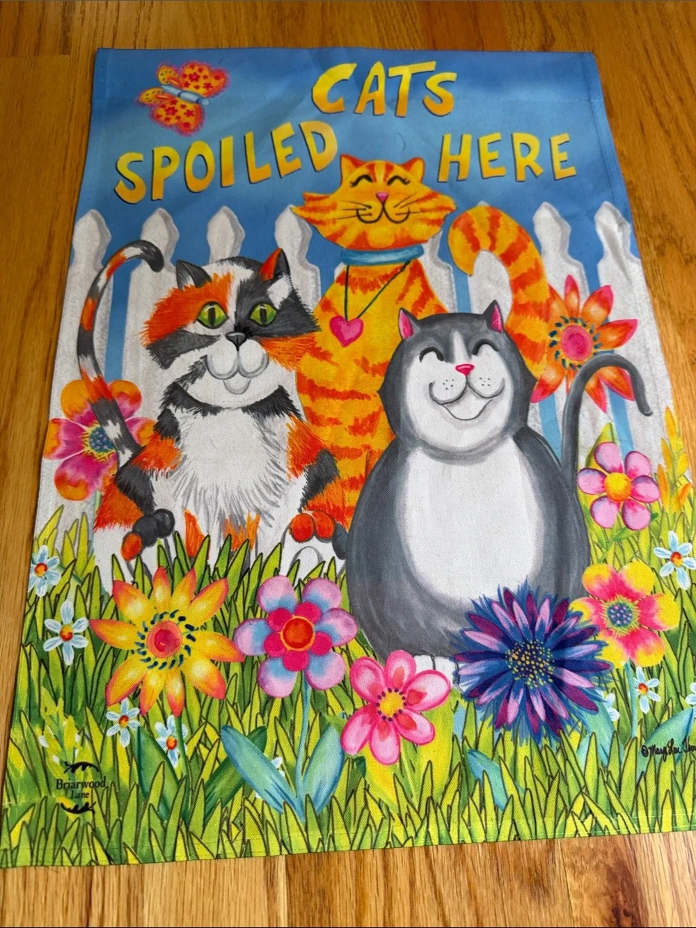 Cat Lady & Spoiled Cats Decorative Garden Flags - Blue, Multicolor